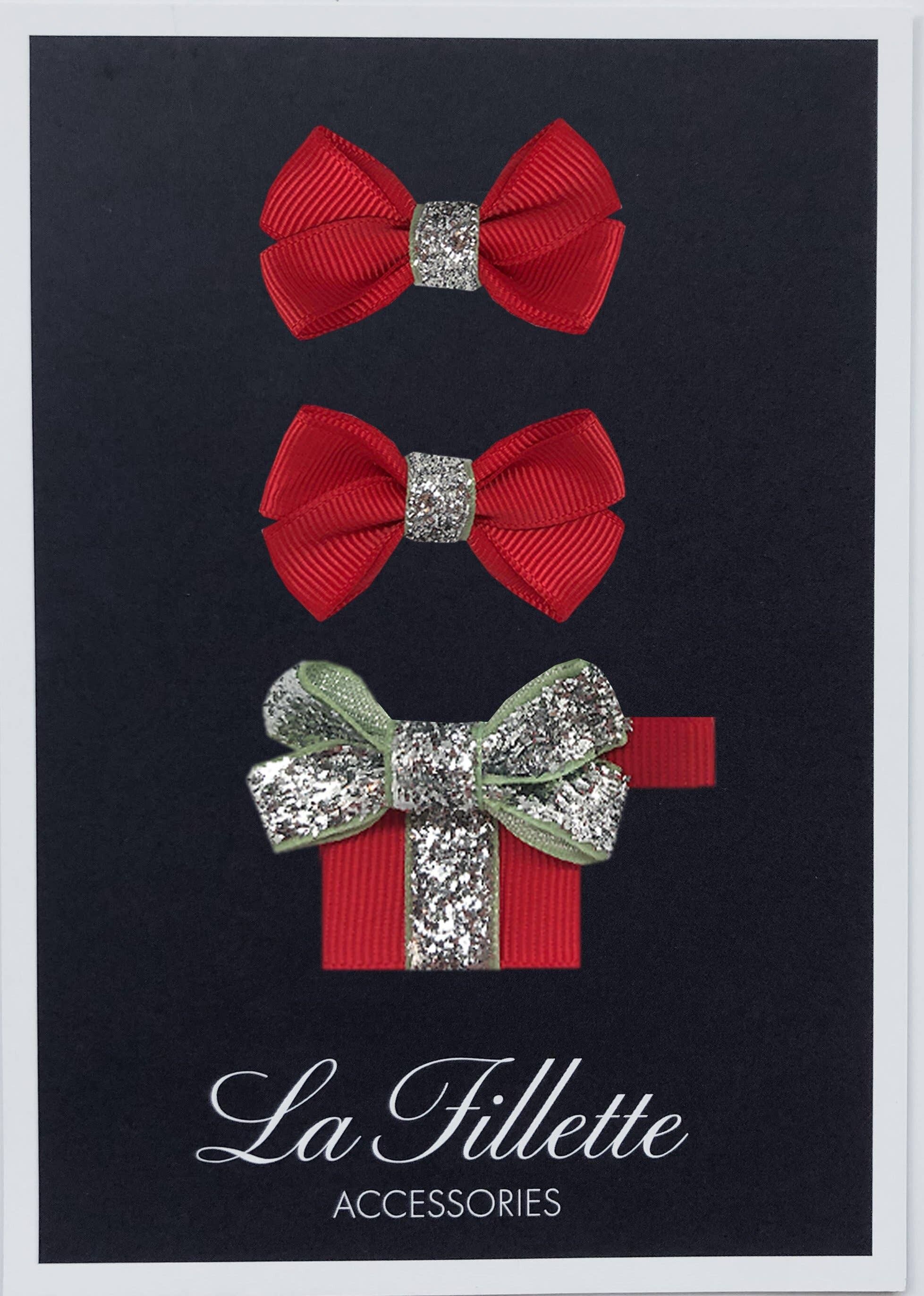 Estelle et cadeau Set mit Clip silber rot