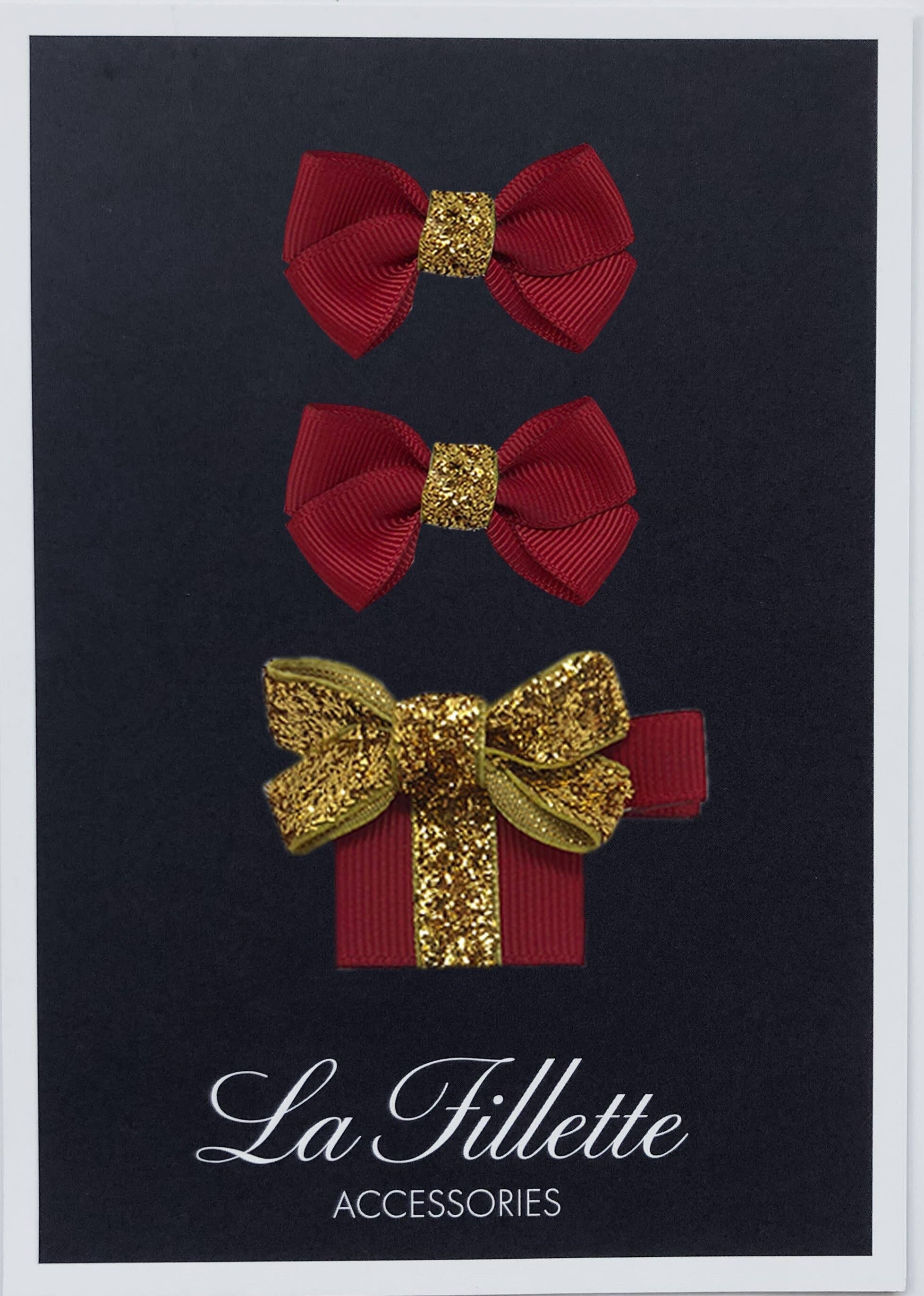 Estelle et cadeau Set mit Clip gold dunkelrot