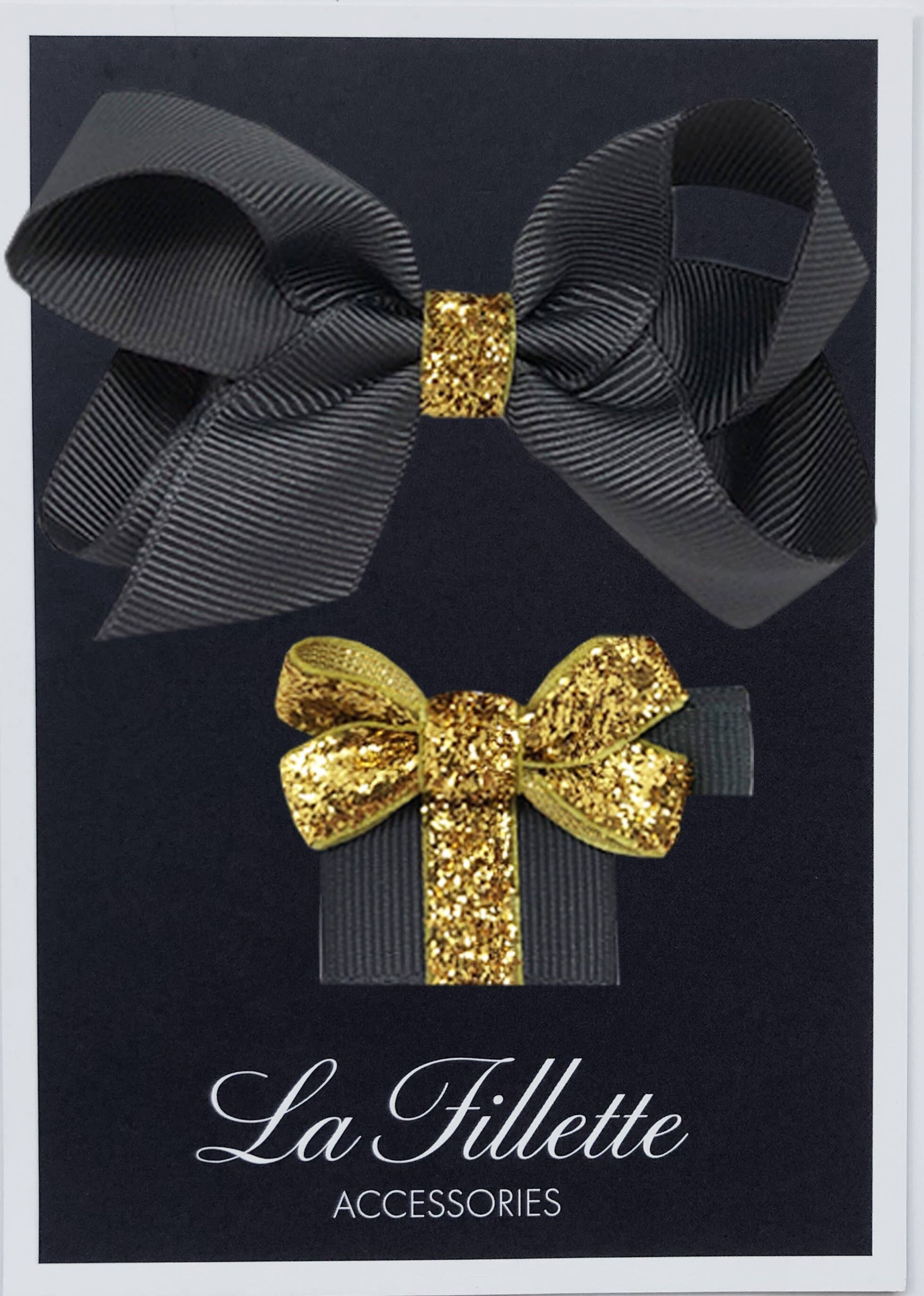 Parure Maxima et cadeau con clip oro antracite