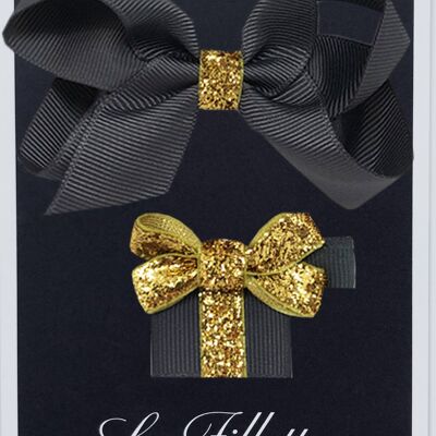 Parure Maxima et cadeau con clip oro antracite