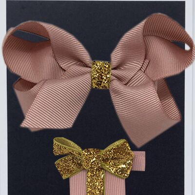 Maxima et cadeau set with clip gold antique pink