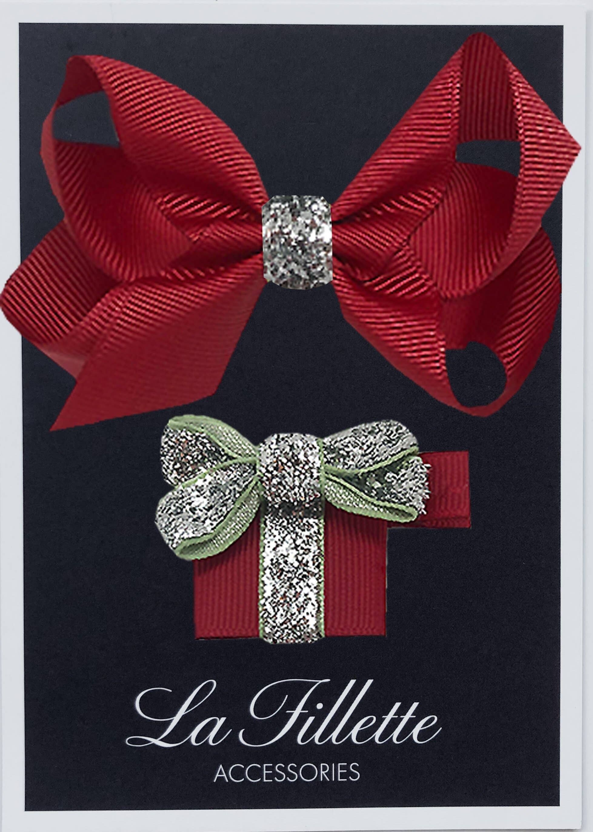 Parure Maxima et cadeau con clip argento rosso scuro