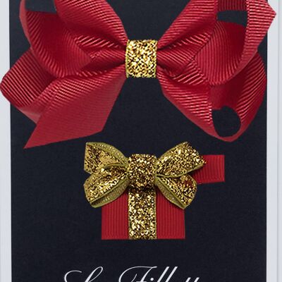 Maxima et cadeau set with clip gold red