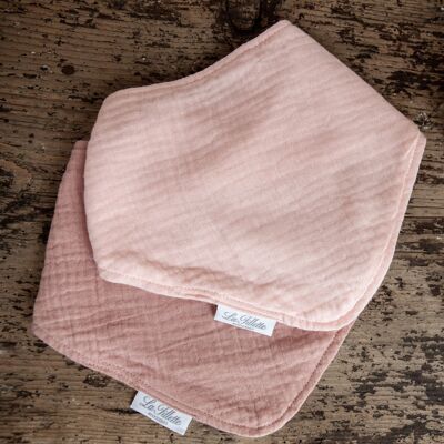 Organic cotton muslin scarf for children in light pink