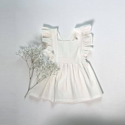 Off-white dress with ruffled straps