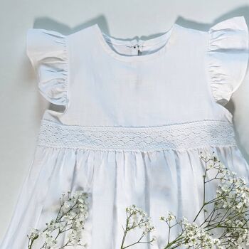 Robe blanche en lin bio 4