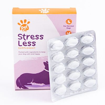 Stress Less natural calming product for cats and dogs which helps relief anxiety and stress