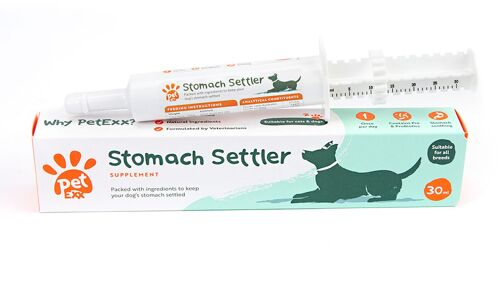 Stomach Settler 30ml probiotic supplement for pets with upset stomachs and diarrhoea