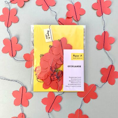 Guirlande - Fleur de cerisier / Rouge corail