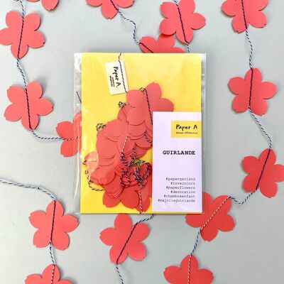 Guirnalda - Flor de cerezo / Rojo coral