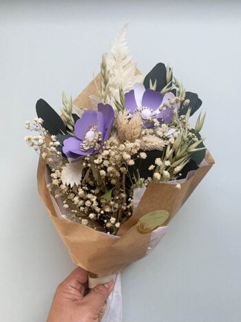 Bouquet de fleurs en papier avec d'herbes séchées ( 2 fleurs en papier) 4