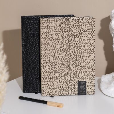 Handgebundenes Premium-Tagebuch aus veganem Leder – Wahl zwischen schwarzem oder weißem Einband