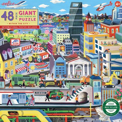 eeBoo - Giant Puzzle 48 pcs - Within the City