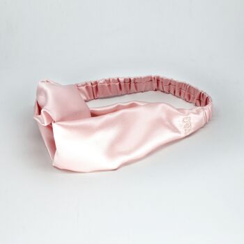 Bandeau en soie Rose poudré 1