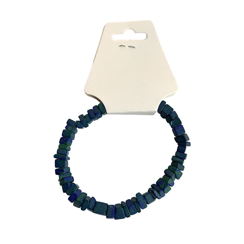 Bracciale elasticizzato con pietre preziose azzurrite