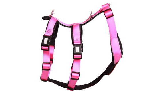 Sicherheitsgeschirr - Patch&Safe - Pink-Black - XXS- Hunde ab 3,kg/15cm