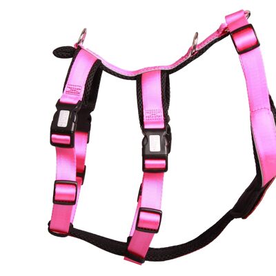 Imbracatura di sicurezza - Patch&Safe - Rosa-Nero - XXS- Cani da 3.kg/15cm