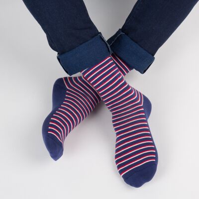 Chaussettes homme Pois Bleu - Made in France - Cocorico
