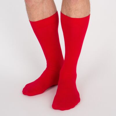 Chaussettes De Ville unie - Rouge cardinal