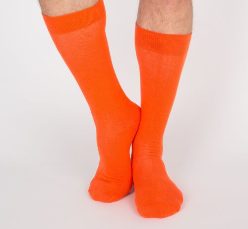 Chaussettes De Ville unie - Orange citrouille