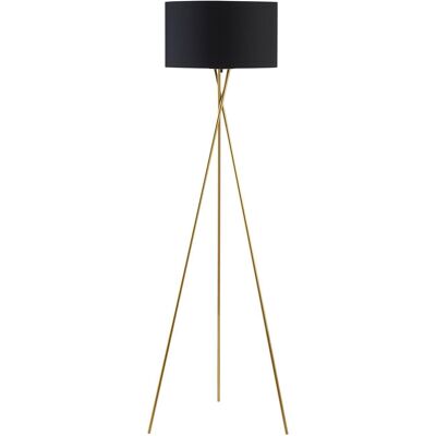 Lampadaire 26522ND Noir - abat jour Tissu pieds Metal