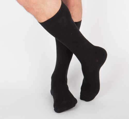 Chaussettes De Ville unie - Noir réglisse