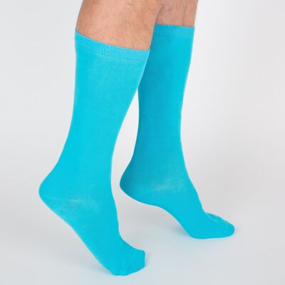 Chaussettes De Ville unie - Bleu turquoise