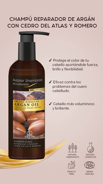 Shampoing Réparateur Argan & Cèdre Atlas 2