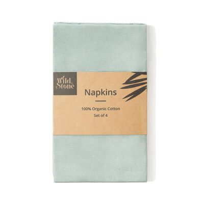 Organic Cotton Napkins - Set of 4 - Moss Green