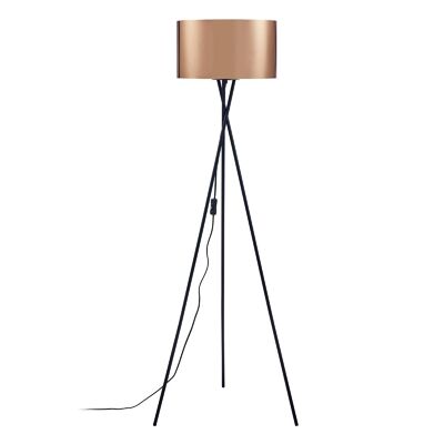 Lampadaire 26521NC Gris et Noir - abat jour PVC cuivre pieds Metal