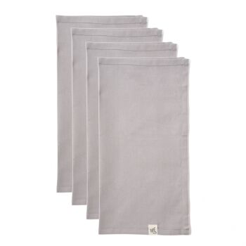 Serviettes en Coton Bio - Lot de 4 - Gris Tourterelle 2