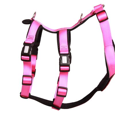 Safety Harness - Patch&Safe - Pink-Black - M - Dogs over 18kg/50cm