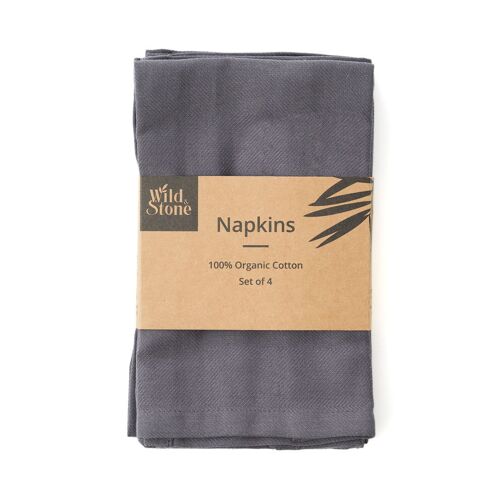 Organic Cotton Napkins - Set of 4 - Slate Grey