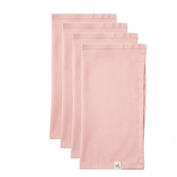 Serviettes en Coton Bio - Lot de 4 - Rose 2