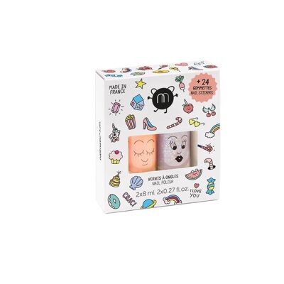 Nailmatic CRACK 2 Pack with Stickers (Flamingo & Polly)