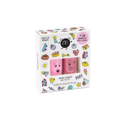 Paquete de 2 Nailmatic POP con pegatinas (Dolly & Kitty)