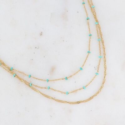 Frédérique necklace - golden turquoise