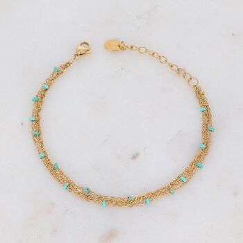 Bracelet Frédérique - doré turquoise 3