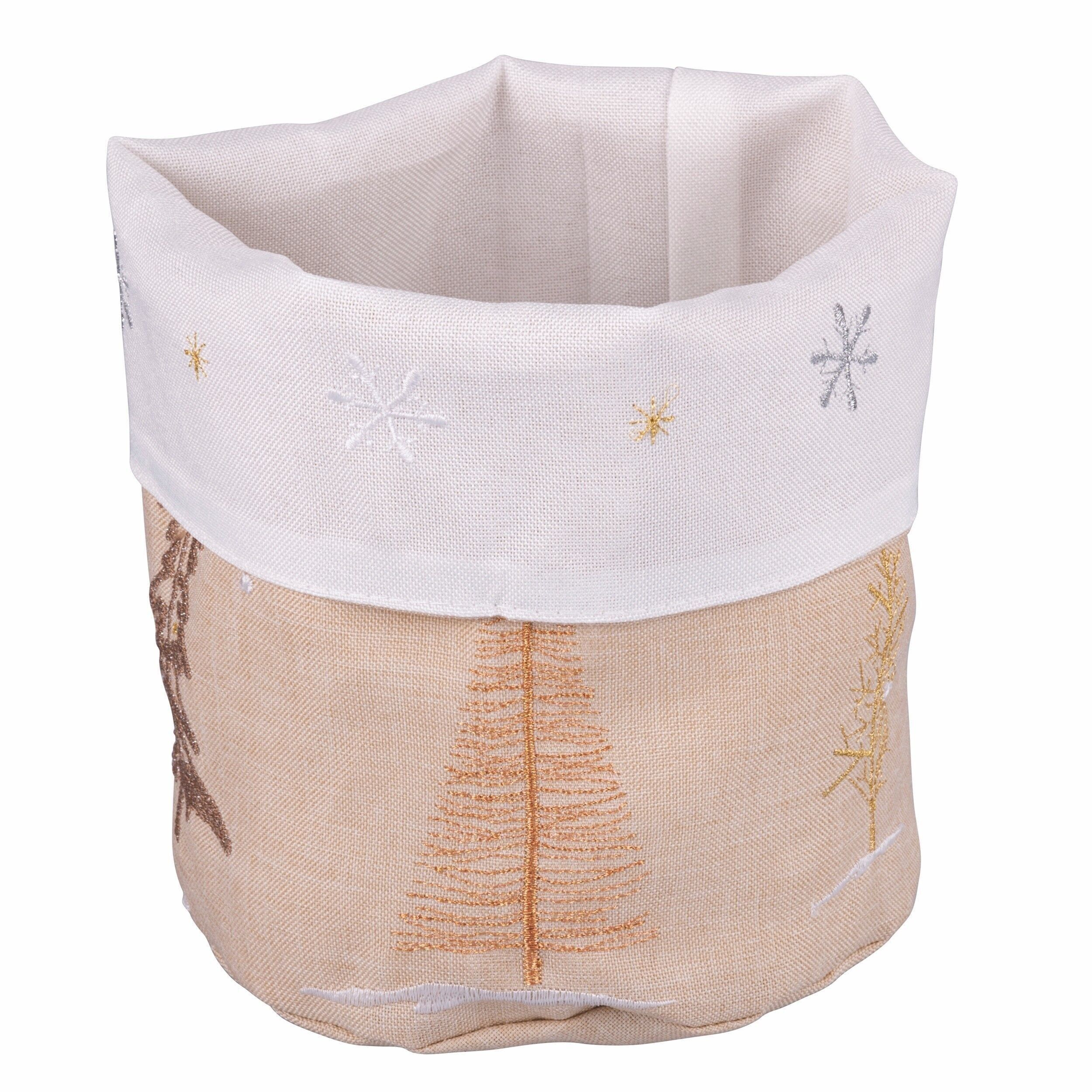 WEIHNACHTSKORB BÄUME BEIGE 15 X 20 CM