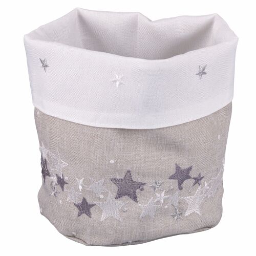 XMAS CESTINO STARS GRIGIO 15 X 20 CM