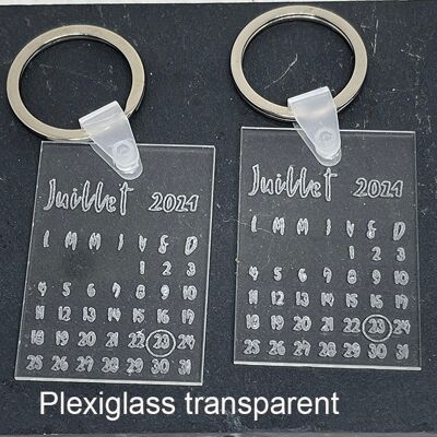 Set aus zwei personalisierten Schlüsselanhängern mit Datum