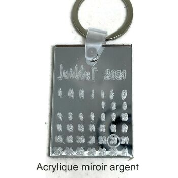 Lot de deux Porte clé personnalisés date anniversaire - Bijou - miroir argent 1