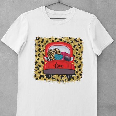 Valentine hearts t-shirt with truck - Hearts and truck t-shirt
