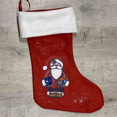 Chaussette de Noël personnalisée - Botte de Noël rouge décorée avec prénom - New - Père Noël