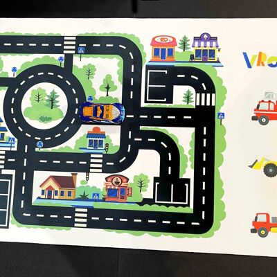 Alfombra de juegos infantil educativa para coches pequeños - bebé - Solo alfombra
