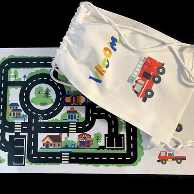 Tappetino da gioco educativo per bambini per auto piccole - bebè - Tappetino e borsa per il trasporto