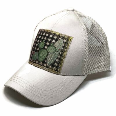 Cappello ecrù personalizzato e stemma cactus - accessori - estate - NUOVO