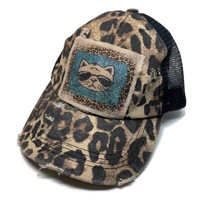 Leopard cap with crest - accessories - summer - NEW - Cat patch