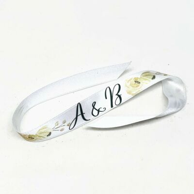 Satin bracelet with initials for the bride and bridesmaids - Wedding