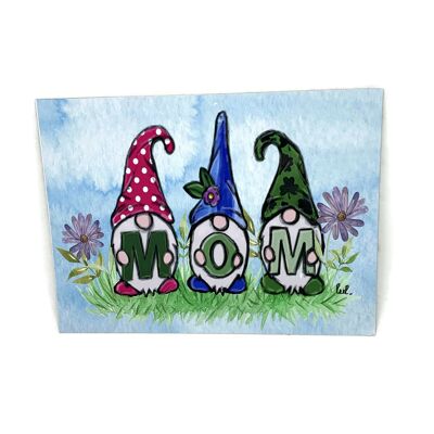 Mom plate with gnomes - Home decoration